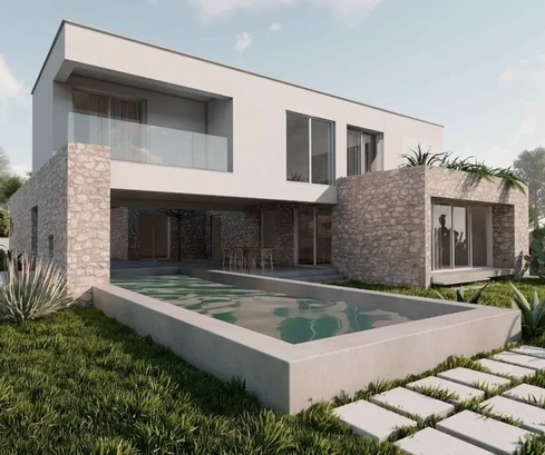 Рогозница, роскошная вилла 276 м² с бассейном (41 м²), всего в 120 м от моря и пляжа.