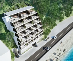 Jesenice, appartamento con 1 camera da letto di 43,41 m2, in prima fila sul mare con vista aperta