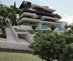 NOVÝ EXKLUZÍVNY APARTMÁN S BAZÉNOM A UPRAVENOU ZÁHRADOU, 300 M OD MORA!