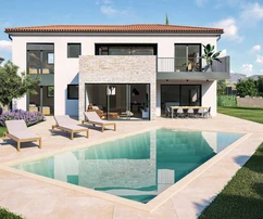 Istria, Vrsar, villa indipendente di alta qualità con piscina in posizione panoramica