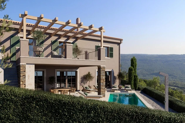 Modern villa for sale with panoramic views of Grožnjan in Croatia