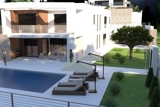 Luxusvilla eladó medencével és tengerre néző panorámával Horvátországban