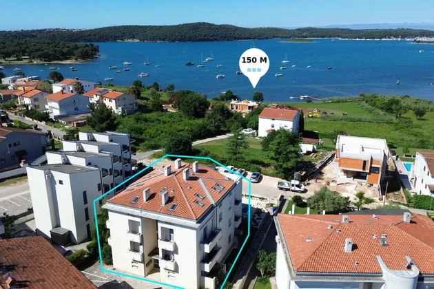 Istrie, Medulin, exkluzivní penthouse s otevřeným výhledem na moře
