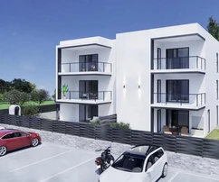 Fažana, Peroj, luxusný trojizbový byt s výťahom, 2. poschodie, 76,68 m², 800 m od mora, výhľad na more