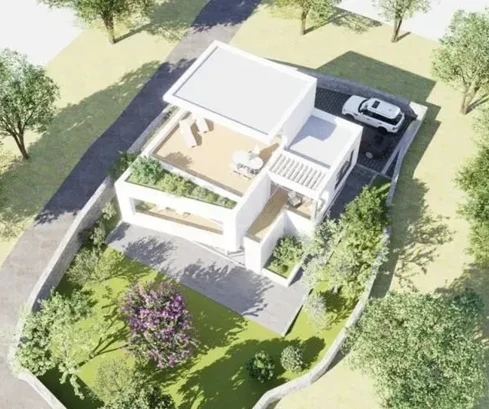 Dvornica, terrain de 814 m2 avec permis de construire, à 400 m de la mer, vue