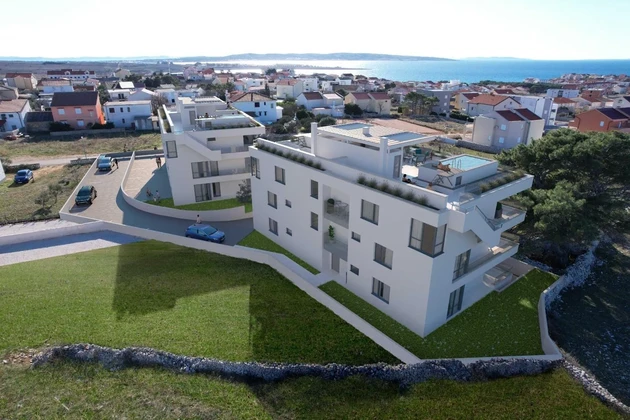 Pag, Povljana, penthouse z basenem i widokiem na morze, 140 m²