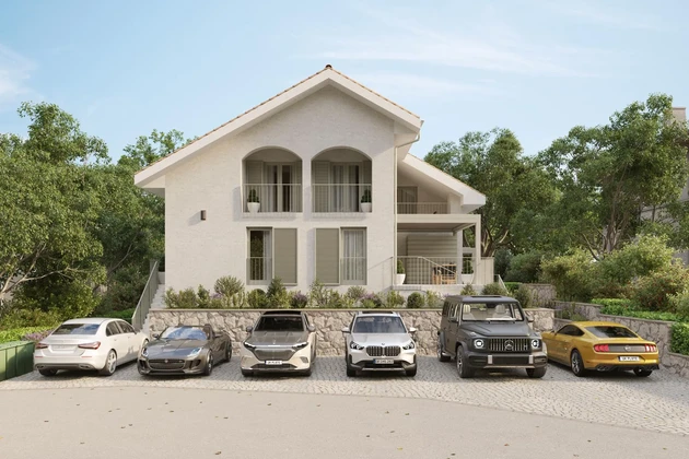 Krk-sziget, Malinska, kiváló kétszobás lakás 53 m², terasz és kert