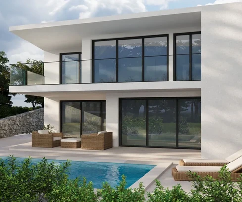 NUOVA VILLA BIFAMILIARE CON PISCINA E VISTA MARE, A 200 M DALLA SPIAGGIA!