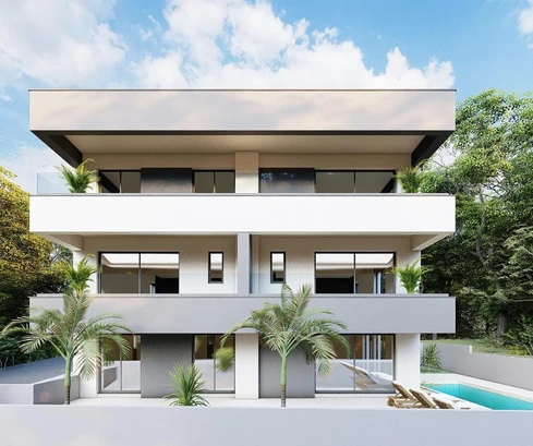 Zadar, Rovanjska, penthouse de trois chambres avec vue sur la mer