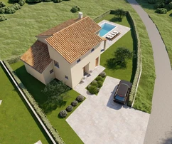 Casa en construcción rodeada de hermosa vegetación, Buzet, Istria