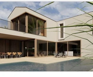 Isztria, Vabriga: Modern villa tengerre néző kilátással és medencével