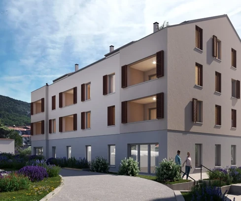 Ciudad de Cres, centro, piso de tres habitaciones con terraza en la azotea, OBRA NUEVA