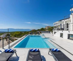 Crikvenica, Smrika, Casa con piscina y vista panorámica