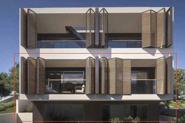Vodice, modern kétszintes kertkapcsolatos lakás exkluzív új építésű lakóparkban