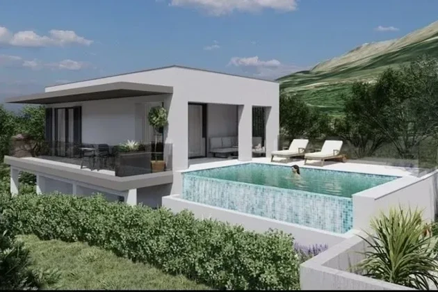 Podstrana, samostatne stojaci dom 170 m2 so záhradou a bazénom 18,44 m2