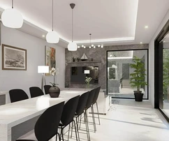 Istrie, Labin, moderní jednopodlažní dům s bazénem, obklopený přírodou