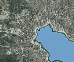 Vinišće, terrain constructible de 1209 m2, vue sur la mer, à 300 m de la plage