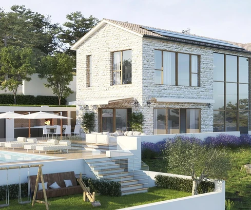 Podstrana, einzigartige Villa in Alleinlage mit offenem Meerblick