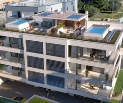 Паг, Повляна, пентхаус с бассейном и видом на море, 140 м²