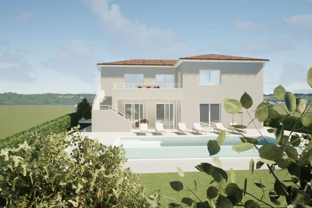 Kaštelir, Istria – Terreno edificable con vistas al mar