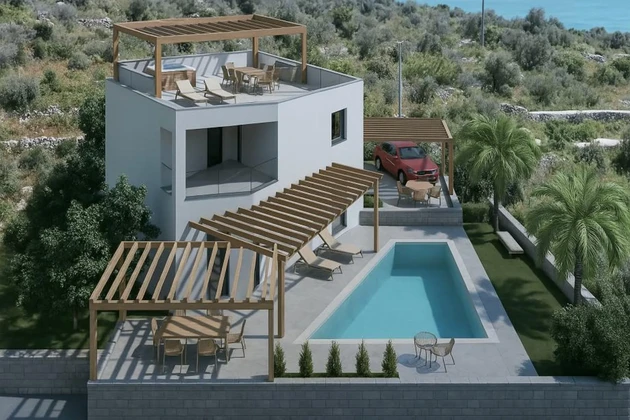 Luxusvilla mit Pool in Rogoznica zu verkaufen in Kroatien