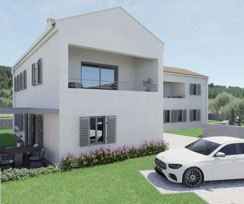 Veli Lošinj, novostavba, trojizbový byt 88,80 m² so záhradou, terasou a parkovaním, blízko mora a centra