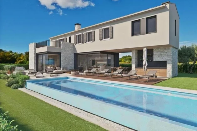 Attractive new Villa with pool and sea view, Istria, Sveti Lovreč