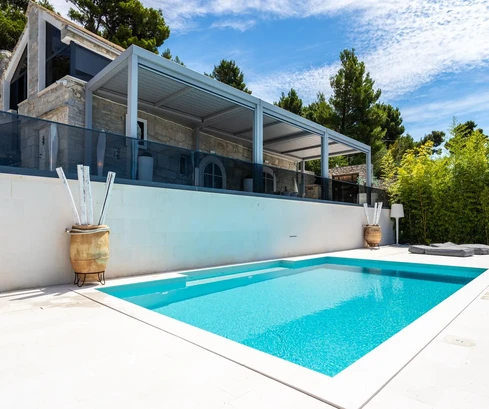 Brela, unique stone villa with panoramic view and pool