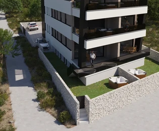 Pag, Mandre, pierwsza linia brzegowa, apartament z dwiema sypialniami