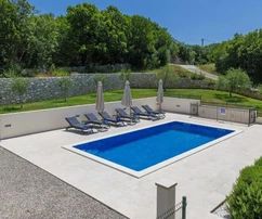 Istria, Trget, casa con piscina y vistas al mar