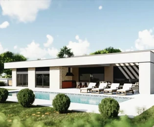 Villa moderna con piscina, in costruzione, Istria, Labin