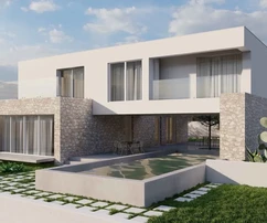 Rogoznica, luxusvilla 309 m2-es úszómedencével (40 m2), mindössze 120 méterre a tengertől és a strandtól.