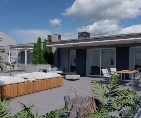 Split, Žnjan, Penthouse 132m2 im fünften Stock eines neuen Gebäudes, Meerblick