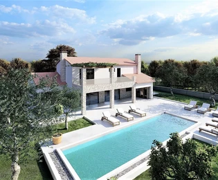 Belle villa en pierre avec piscine et vue sur la mer, Istrie, Poreč