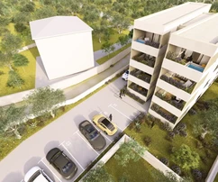 Srinjine, appartement trois pièces au troisième étage avec terrasse et deux places de parking