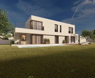 Modern villa medencével eladó Kaštelir-Labinciben Horvátországban