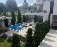 NOVÁ MODERNÁ VILA S BAZÉNOM A ZÁHRADOU, NA TICHOM MIESTE!