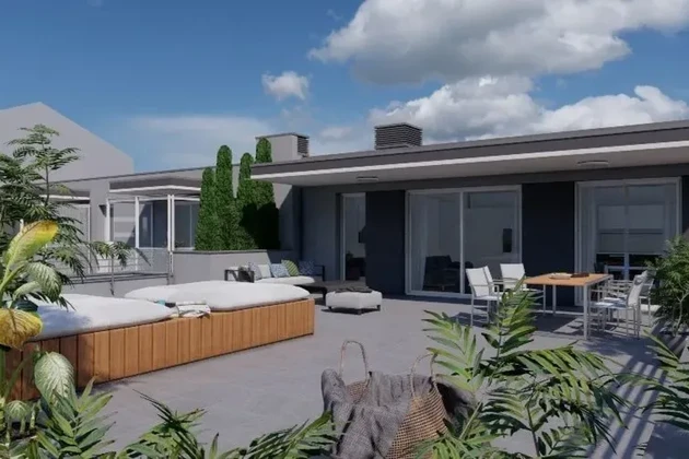 Split, Žnjan, penthouse 132 m2 v pátém patře novostavby, výhled na moře