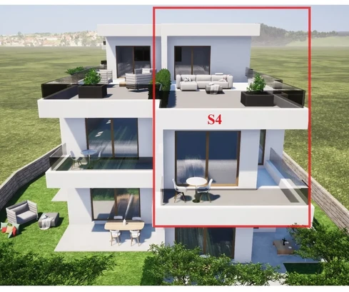 TRIBUNJ, SOVLJE – apartamento dúplex con vistas al mar