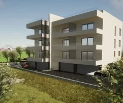 Čiovo, Okrug G., appartement 2 chambres 76 m2 + terrasse sur le toit 77 m2, piscine, vue