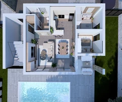 Petrčaniban, 30 méterre a tengertől, medencés lakás eladó Horvátországban