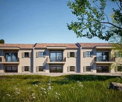 Istrie, okolí Rovinji, Putini, třípokojový byt 84,08 m² s krytou terasou v 1. patře