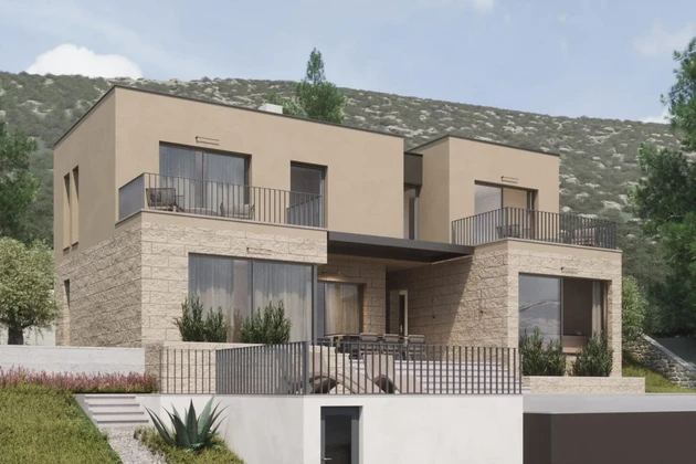 Omiš, Gata, villa con piscina y hermosas vistas al mar