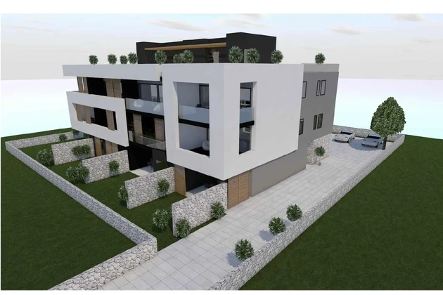 Zadar, Privlaka, modern three-bedroom apartment with rooftop terrace in an excellent location