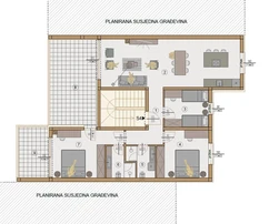 Pula, ático de tres habitaciones 111 m² con garaje en complejo residencial moderno, 2026, segundo piso