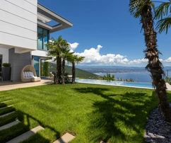 Opatija, Opric, exkluzívna vila o rozlohe 375 m² s panoramatickým výhľadom, bazénom a saunou