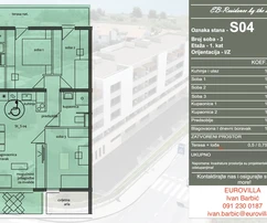 Trogir, appartement de trois pièces de 91,5 m² au premier étage avec vue sur la mer