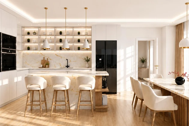 Stadt Cres, Zentrum, luxuriöse Zweizimmerwohnung mit einer Fläche von 115 m² und Meerblick, ausgezeichnete Lage