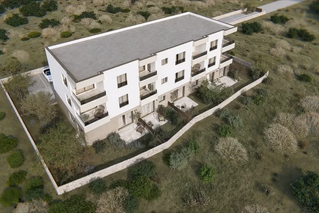 Moderna obra nueva en Vodice – construcción de alta calidad, a 1100 m de la playa