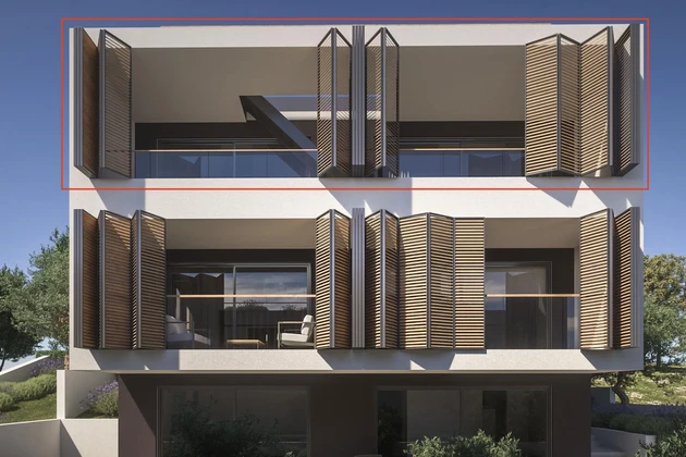 Vodice, penthouse se střešní terasou a panoramatickým výhledem na moře
